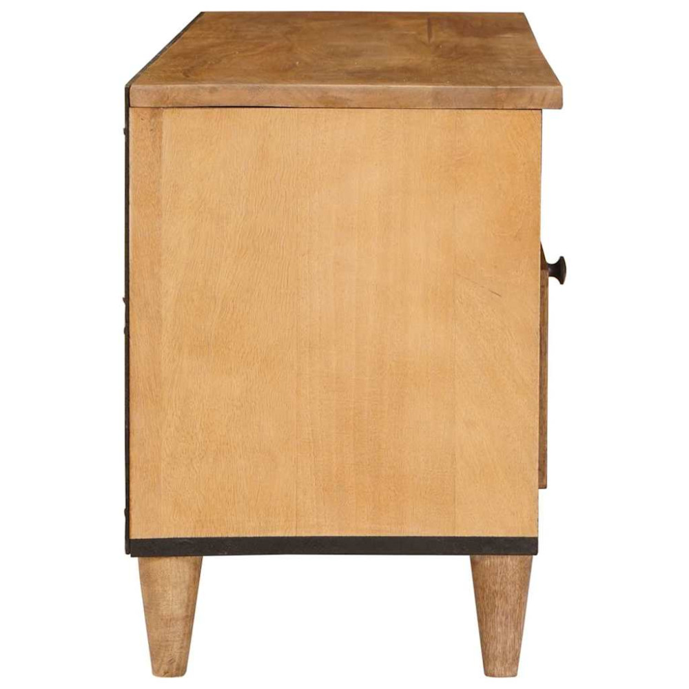 Produktbild för TV-skåp med låda med hylla 100 x 33 x 46 cm Massivt mangoträ