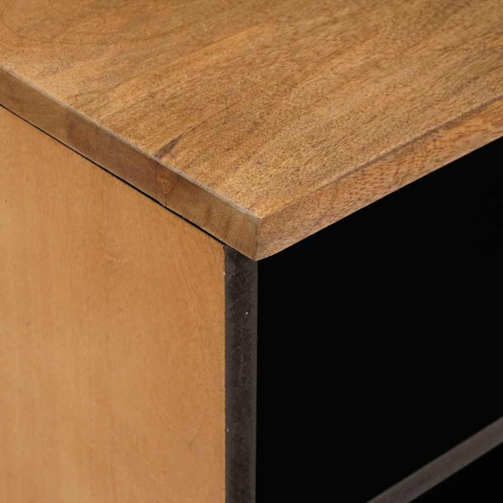 Produktbild för TV-skåp med låda med hylla 100 x 33 x 46 cm Massivt mangoträ