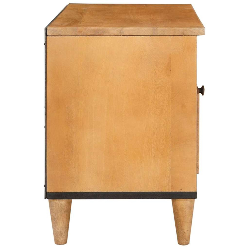 Produktbild för TV-skåp med låda med hylla 80 x 33 x 46 cm Massivt mangoträ
