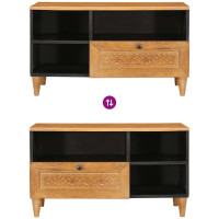 Produktbild för TV-skåp med låda med hylla 80 x 33 x 46 cm Massivt mangoträ