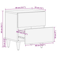 Produktbild för Nattduksbord 2 pcs Vit 40 x 33 x 46 cm Konstruerat trä