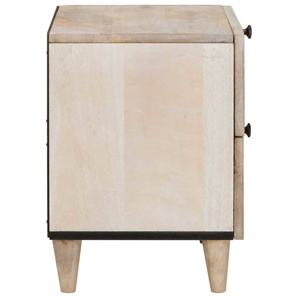 Produktbild för Nattduksbord 2 pcs Vit 40 x 33 x 46 cm Konstruerat trä