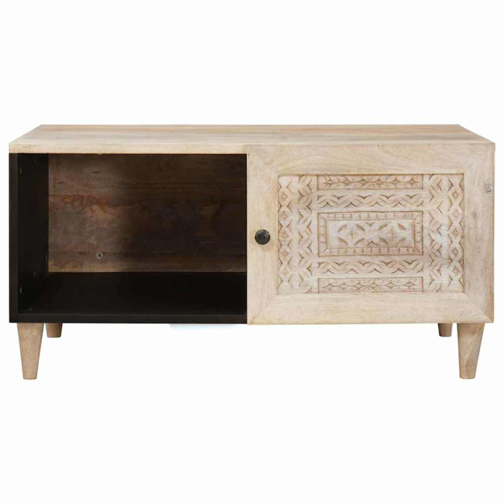 Produktbild för Kaffeebord Vit 100 x 54 x 40 cm Konstruerat trä