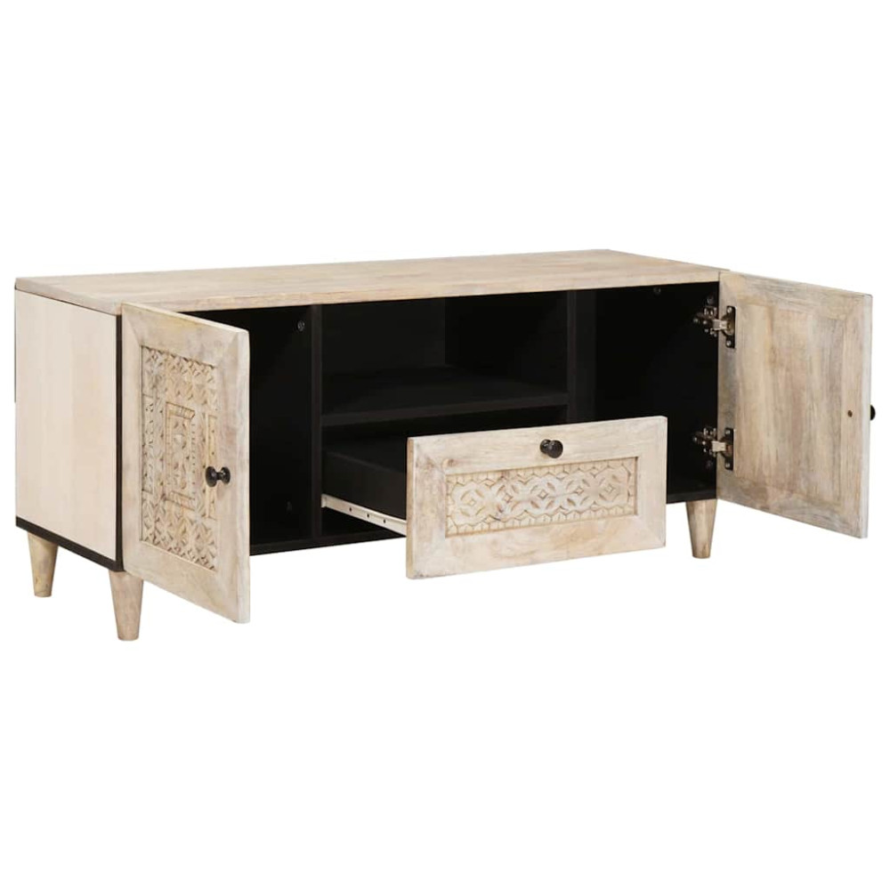Produktbild för TV Enheter med låda Vit 105 x 33 x 46 cm Konstruerat trä