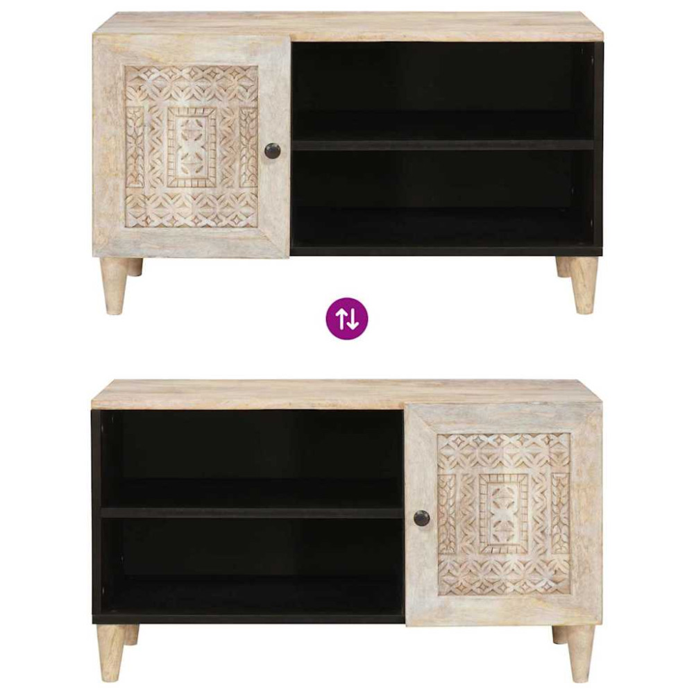 Produktbild för TV Enheter med hylla Vit 80 x 33 x 46 cm Konstruerat trä