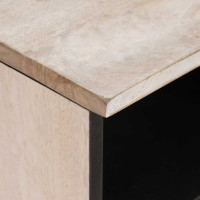 Produktbild för TV-skåp med låda Blekt Vitt 80 x 33 x 46 cm Massivt mangoträ