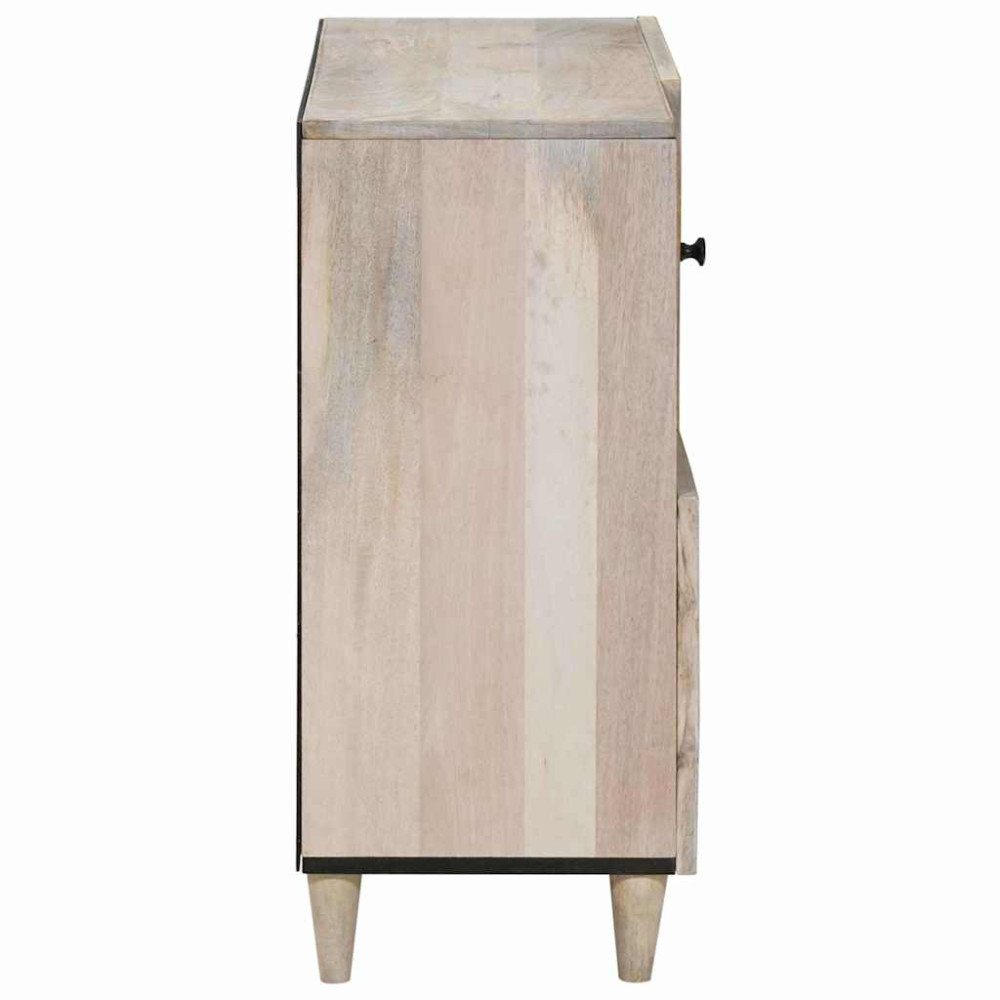 Produktbild för Sideboard Blekt Vitt 80 x 33 x 75 cm Massivt mangoträ
