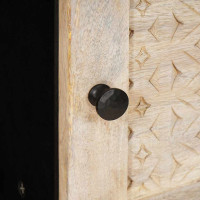 Produktbild för Sideboard Blekt Vitt 80 x 33 x 75 cm Massivt mangoträ
