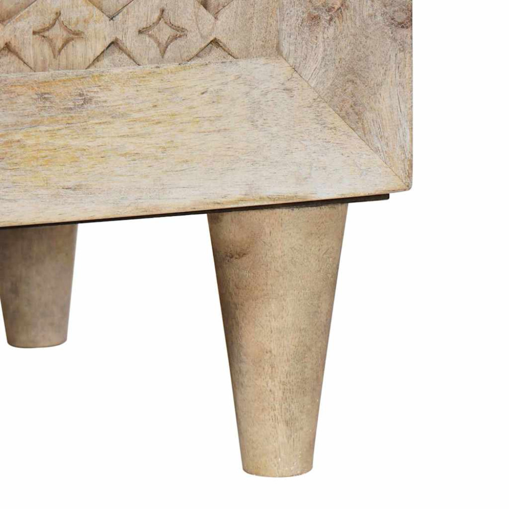 Produktbild för Sideboard Blekt Vitt 80 x 33 x 75 cm Massivt mangoträ