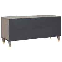 Produktbild för TV-skåp med hylla Grå 105 x 33 x 46 cm Massivt mangoträ