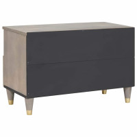 Produktbild för TV-skåp med låda med hylla Grå 70 x 33 x 46 cm Massivt mangoträ
