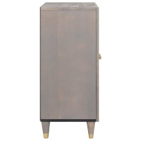 Produktbild för Sideboard Grå och Guld 60 x 33 x 75 cm Massivt mangoträ