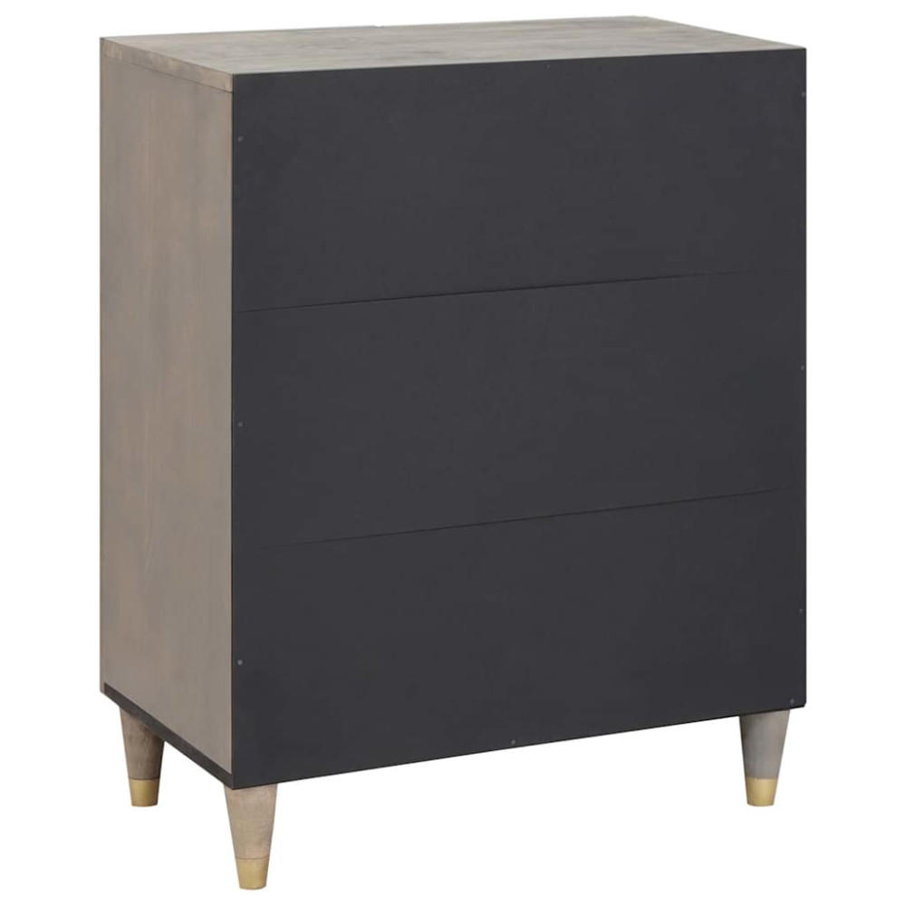 Produktbild för Sideboard Grå och Guld 60 x 33 x 75 cm Massivt mangoträ