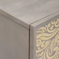 Produktbild för Sideboard Grå och Guld 60 x 33 x 75 cm Massivt mangoträ