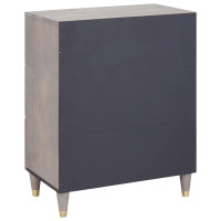 Produktbild för Sideboard Grå och Guld 60 x 33 x 75 cm Massivt mangoträ