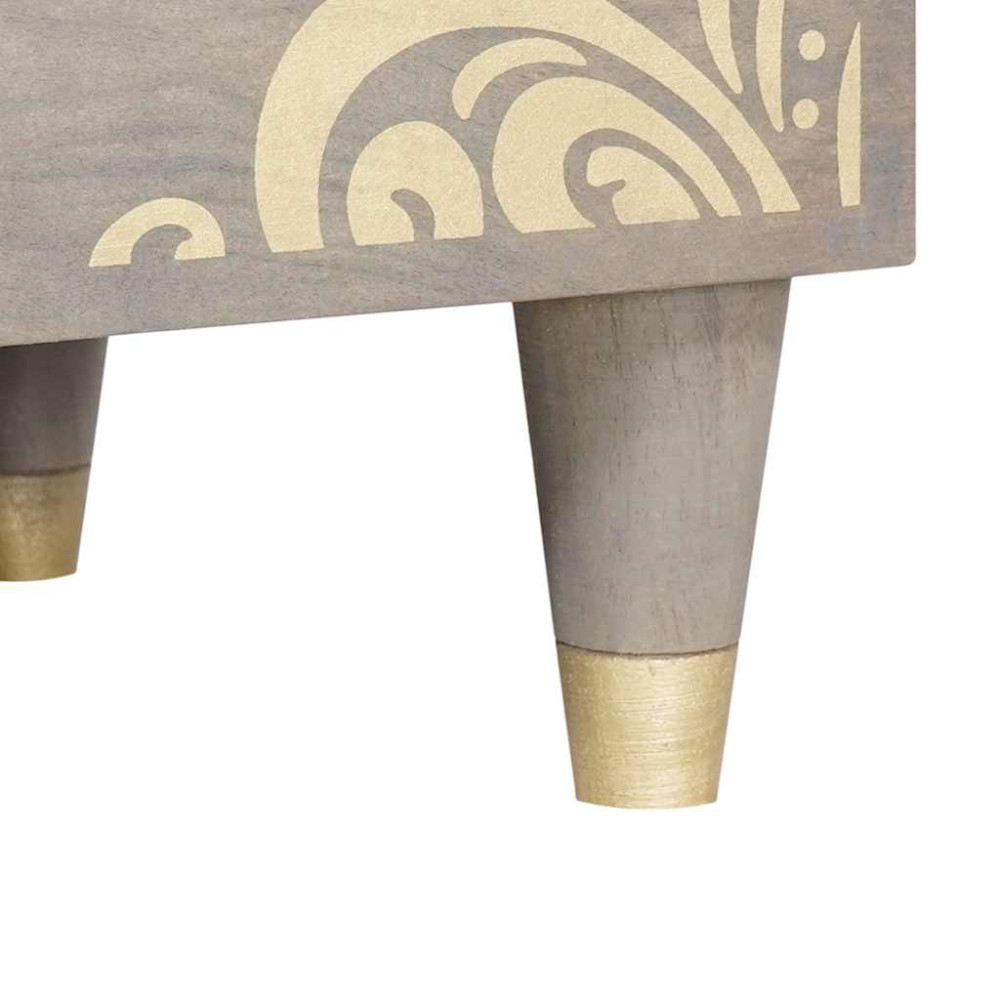Produktbild för Sideboard Grå och Guld 60 x 33 x 75 cm Massivt mangoträ