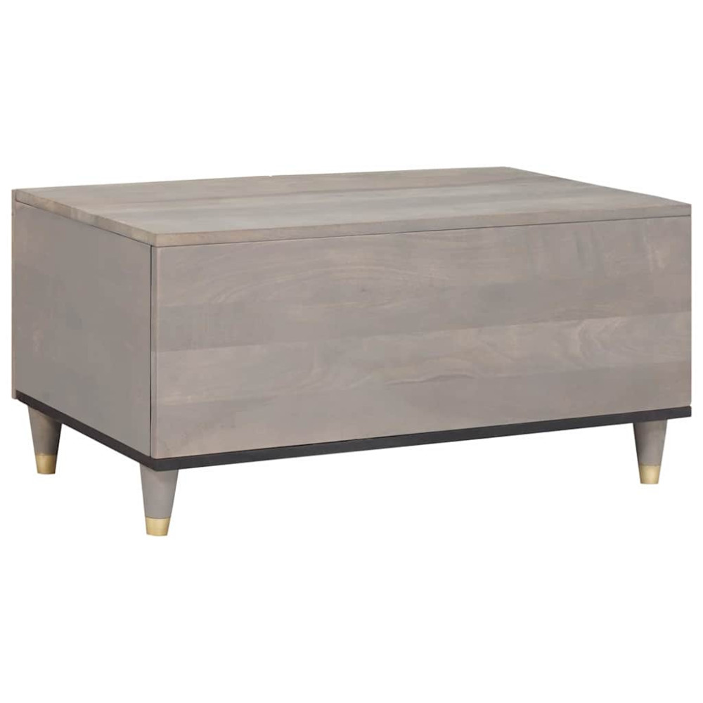 Produktbild för Kaffeebord Grå 80 x 50 x 40 cm Massivt mangoträ