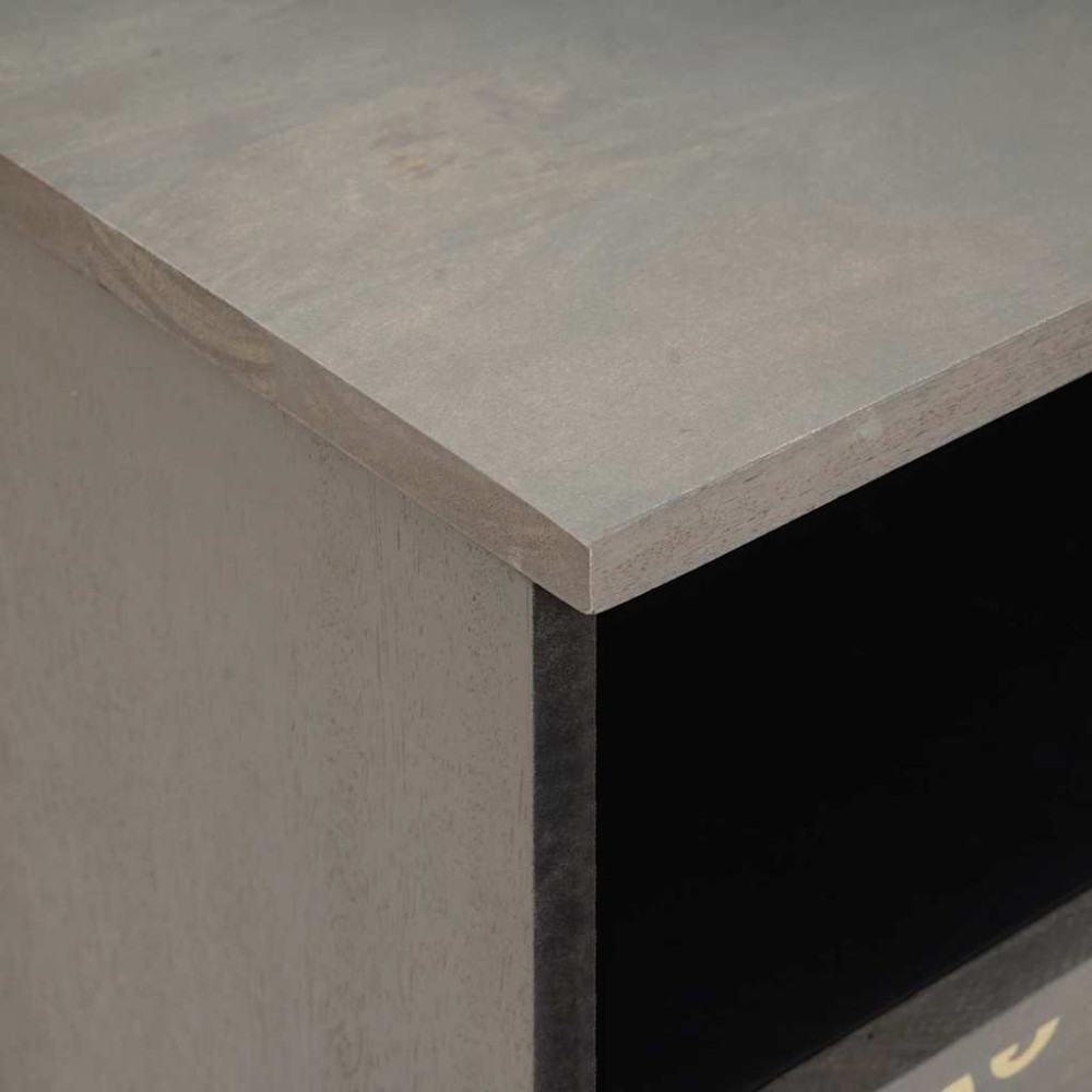 Produktbild för Nattduksbord 2 pcs Grå 40 x 33 x 46 cm Massivt mangoträ