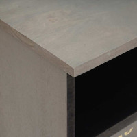 Produktbild för Nattduksbord 2 pcs Grå 40 x 33 x 46 cm Massivt mangoträ