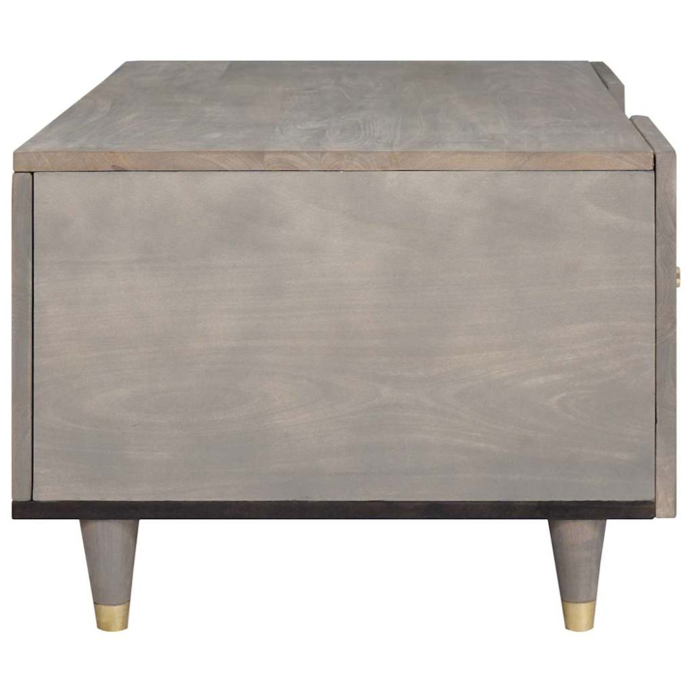 Produktbild för Kaffeebord Grå 100 x 54 x 40 cm Massivt mangoträ
