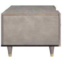Produktbild för Kaffeebord Grå 100 x 54 x 40 cm Massivt mangoträ