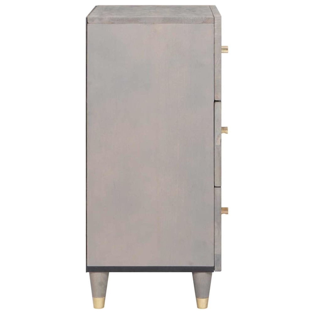 Produktbild för Sideboard Grå och Guld 40 x 33 x 75 cm Massivt mangoträ