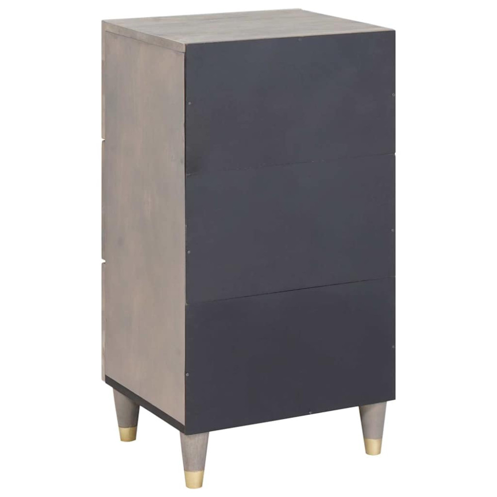 Produktbild för Sideboard Grå och Guld 40 x 33 x 75 cm Massivt mangoträ