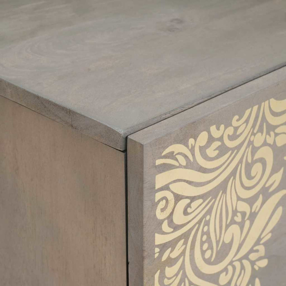 Produktbild för Sideboard Grå och Guld 40 x 33 x 75 cm Massivt mangoträ
