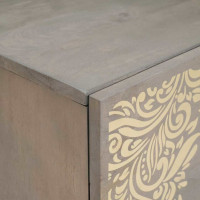 Produktbild för Sideboard Grå och Guld 40 x 33 x 75 cm Massivt mangoträ