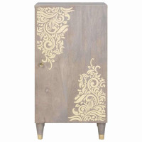 Produktbild för Sideboard Grå och Guld 40 x 33 x 75 cm Massivt mangoträ