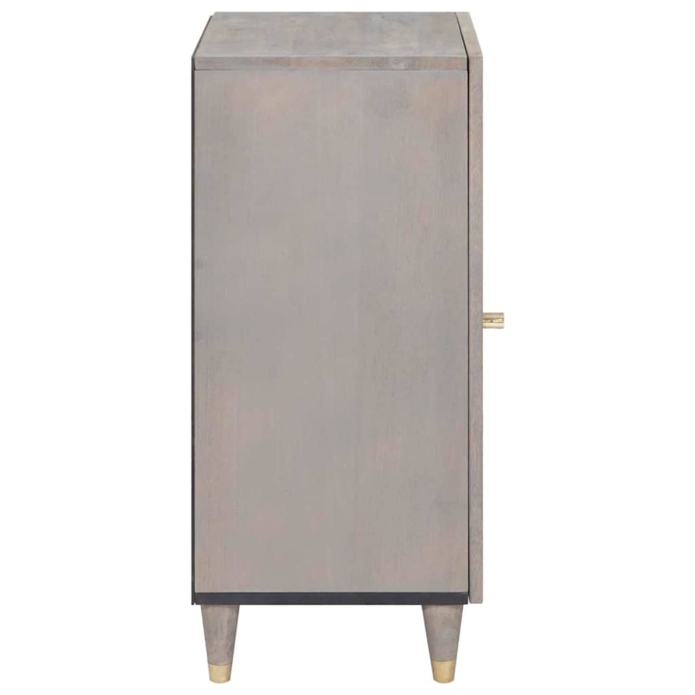 Produktbild för Sideboard Grå och Guld 40 x 33 x 75 cm Massivt mangoträ