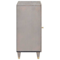 Produktbild för Sideboard Grå och Guld 40 x 33 x 75 cm Massivt mangoträ