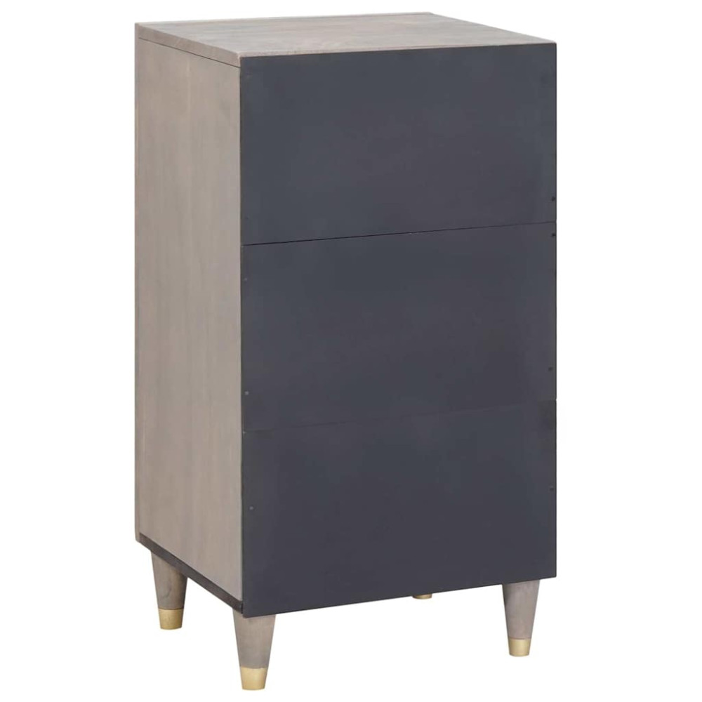 Produktbild för Sideboard Grå och Guld 40 x 33 x 75 cm Massivt mangoträ