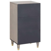 Produktbild för Sideboard Grå och Guld 40 x 33 x 75 cm Massivt mangoträ