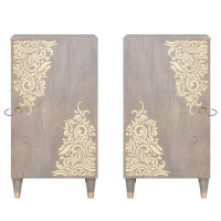 Produktbild för Sideboard Grå och Guld 40 x 33 x 75 cm Massivt mangoträ
