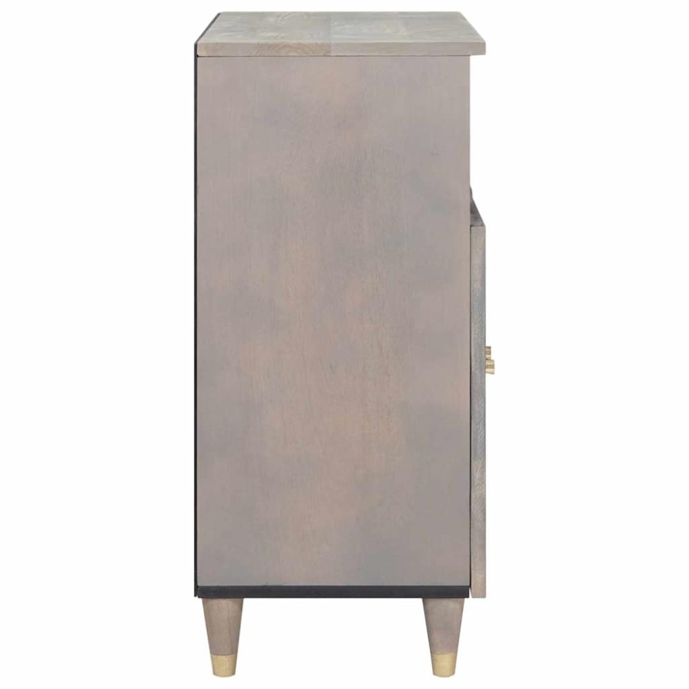 Produktbild för Sideboard Grå och Guld 60 x 33 x 75 cm Massivt mangoträ