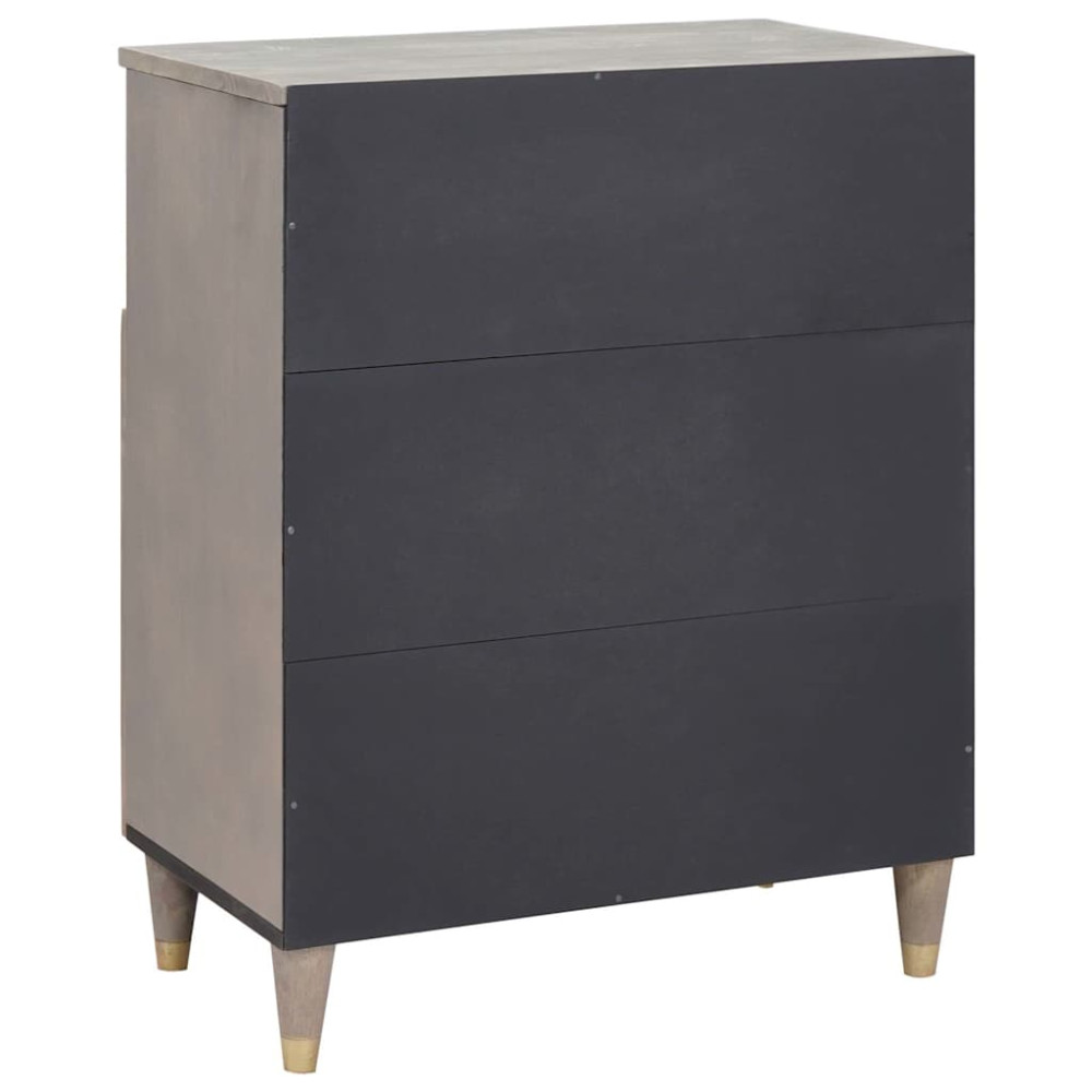 Produktbild för Sideboard Grå och Guld 60 x 33 x 75 cm Massivt mangoträ