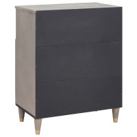Produktbild för Sideboard Grå och Guld 60 x 33 x 75 cm Massivt mangoträ
