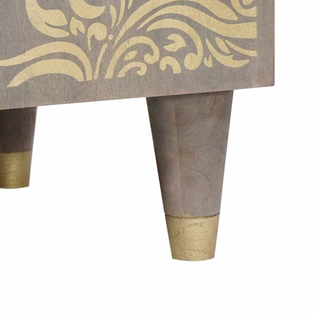 Produktbild för Sideboard Grå och Guld 60 x 33 x 75 cm Massivt mangoträ