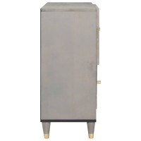 Produktbild för Sideboard Grå och Guld 80 x 33 x 75 cm Massivt mangoträ