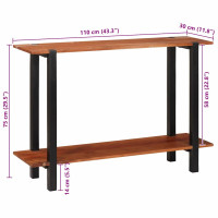 Produktbild för Konsolbord med hylla Brun och svart 110 x 30 x 75 cm