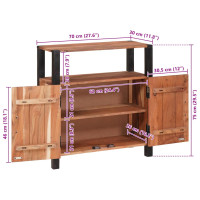 Produktbild för Sideboard Brun 70 x 30 x 75 cm Massivt Akaciaträ