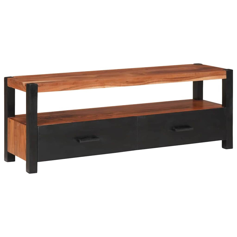 Produktbild för Medieskåp med låda Brun 110 x 30 x 40 cm Massivt Akaciaträ