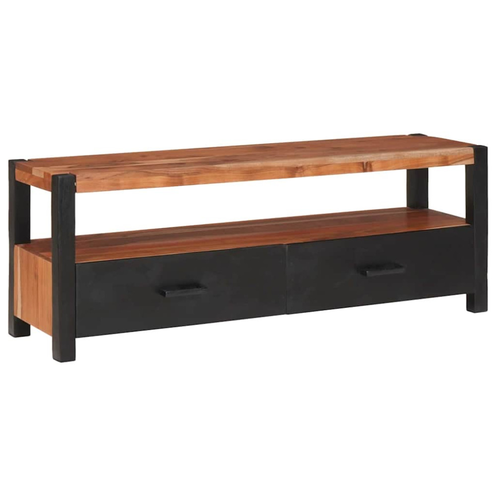 Produktbild för Medieskåp med låda Brun 110 x 30 x 40 cm Massivt Akaciaträ