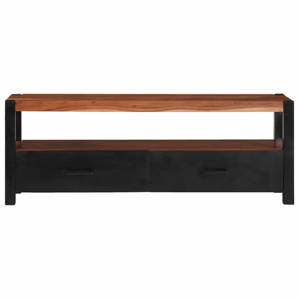 Produktbild för Medieskåp med låda Brun 110 x 30 x 40 cm Massivt Akaciaträ