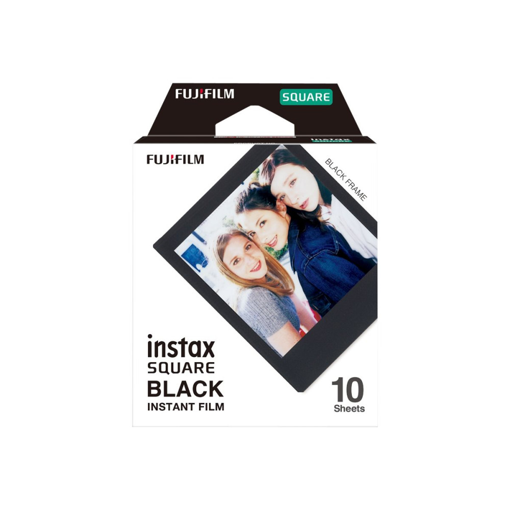 Produktbild för Fujifilm Instax Square BLACK färgfilm för snabbframkallning - ISO 800 - 10