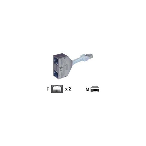 METZ CONNECT BTR Cable Sharing Adapter pnp 2 - nätverks/telefon-splitter - 8.9 cm - grå