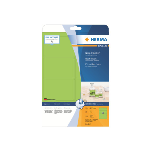 HERMA HERMA Special - fluorescerande etiketter - matt - 160 etikett (er) - 99.1 x 67.7 mm