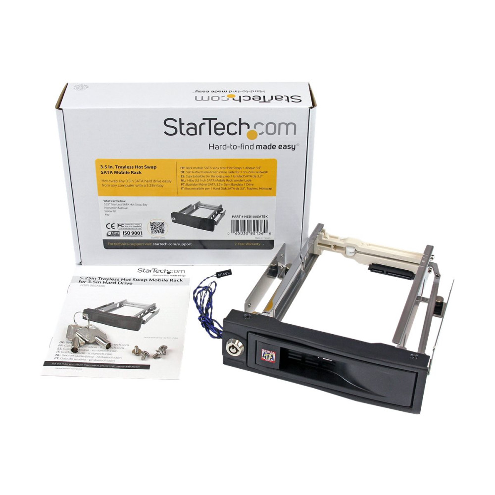 Produktbild för StarTech.com 5,25" hyllfri hot swap flyttbart ställ för 3,5" hårddisk - förvaringsmobilrack