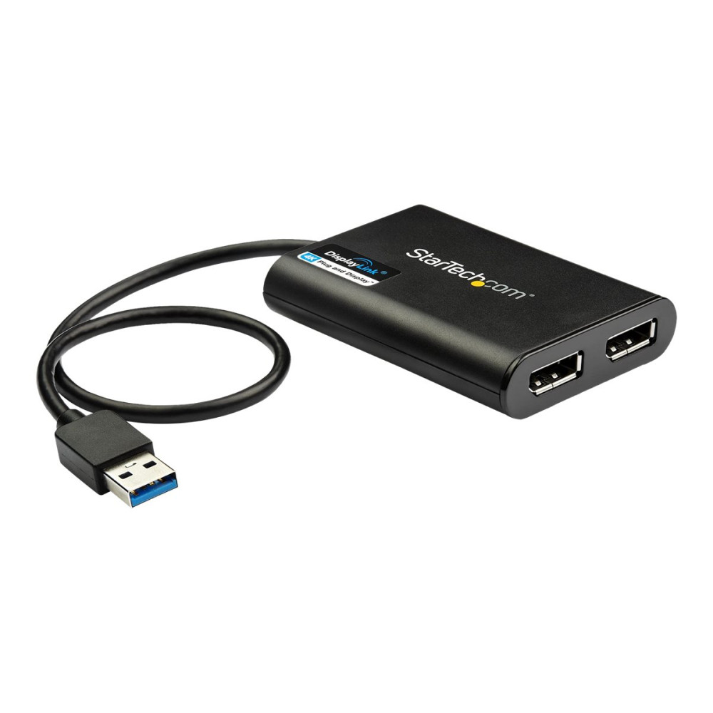 Produktbild för StarTech USB 3.0 till Dual DisplayPort-adapter - 4K 60 Hz - DisplayPort-adapter - USB typ A till DisplayPort - 30 cm